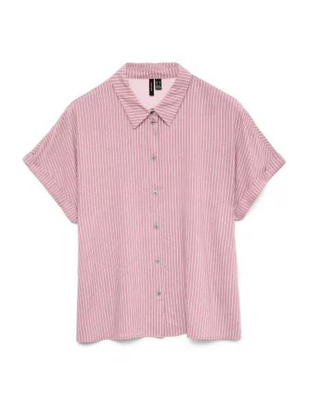 VERO MODA Bluza VMALICE sivkasto ljubičasta mauve / bijela ružičasta