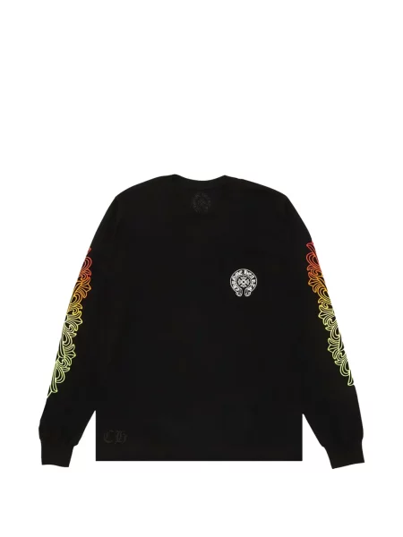 Dlouhé tričko Chrome Hearts se srdcovým vzorem černé