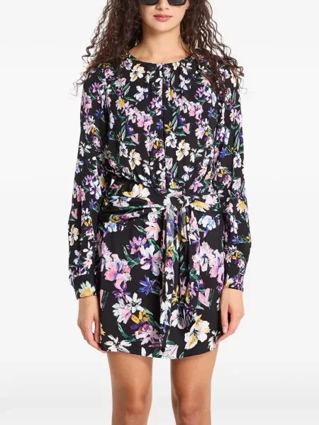 Rochie Desigual cu model floral cu imagine cu legături negru