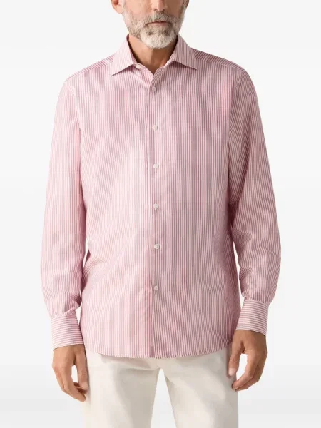 Hedvábné pruhované pruhované košile Zegna červené