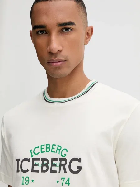 Футболка Iceberg с принтом бежевая