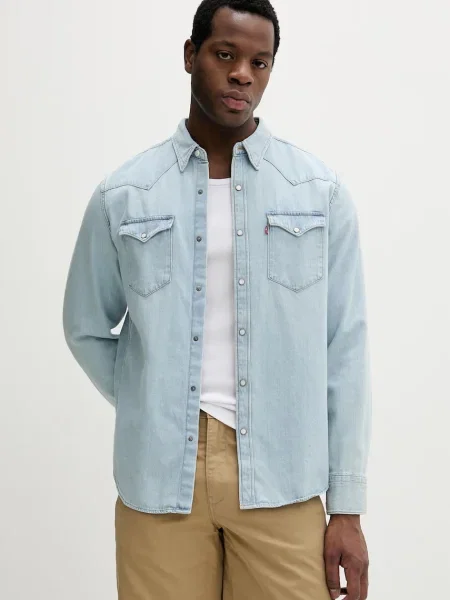 Levi's denim srajca BARSTOW WESTERN STANDARD modra