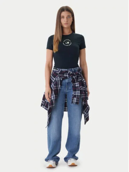 Tommy Jeans Majica tamno plava bijela
