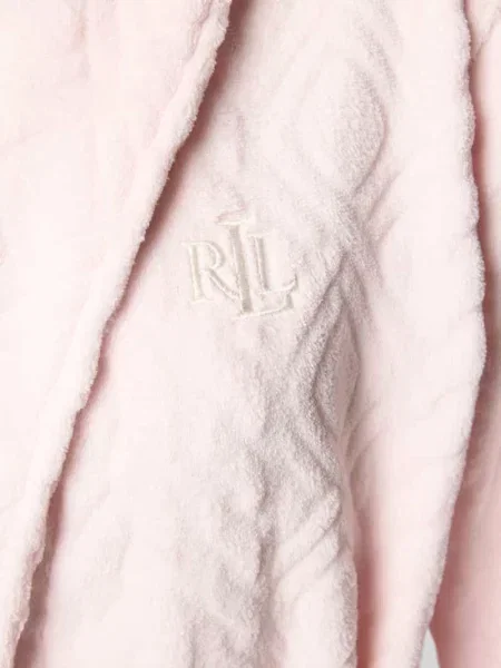 Szlafrok o kroju relaxed fit z naszywanymi Lauren Ralph Lauren różowy