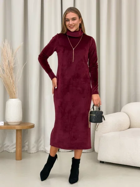 Сукня міді Merlini бавовна/поліестер бордовий