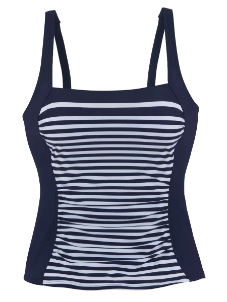 LASCANA Tankini top albastru marin alb