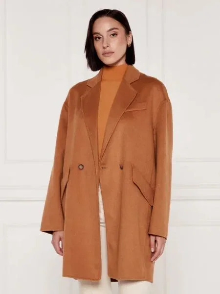 RIANI Palton Mantel cu adaos de lână maro