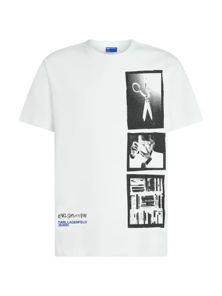 KARL LAGERFELD JEANS Tričko modrá / sivá / čierna biela