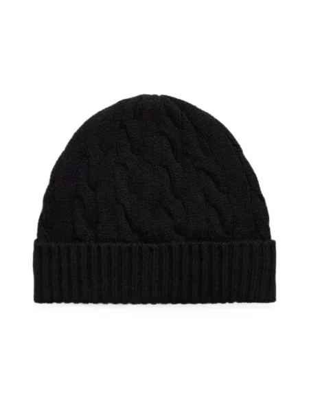 Czapka Polo Ralph Lauren z kaszmiru czarna