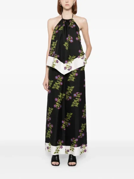 Top Cynthia Rowley cu model floral cu imagine negru