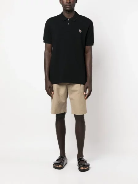 Scurt tricou polo Paul Smith cu autograf negru