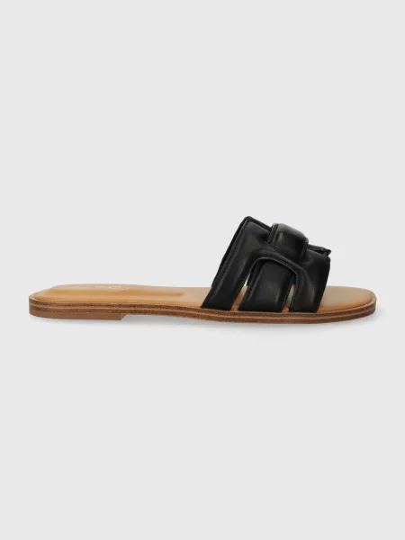 Кожаные шлепанцы Aldo черные