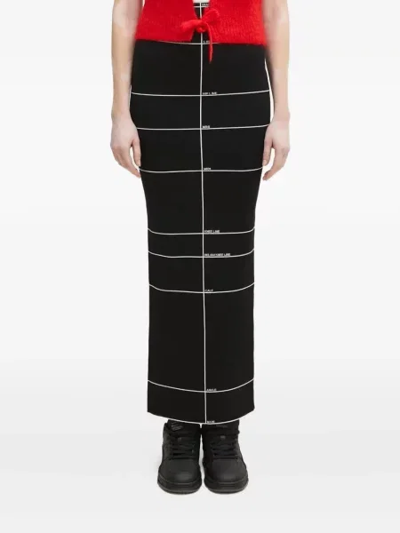 Fusta maxi Vetements cu dungi negru