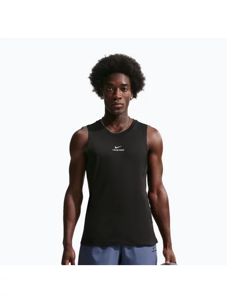 Tricou de antrenament bărbați Nike Pro Training Dri-Fit black/white alb