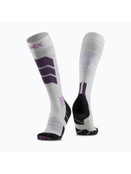 Скиорски чорапи X-Socks Ski Expert Silk Merino Otc white/lavender бяло