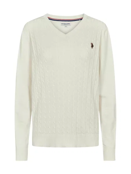U.S. POLO ASSN. Pulover UWBell maro alb