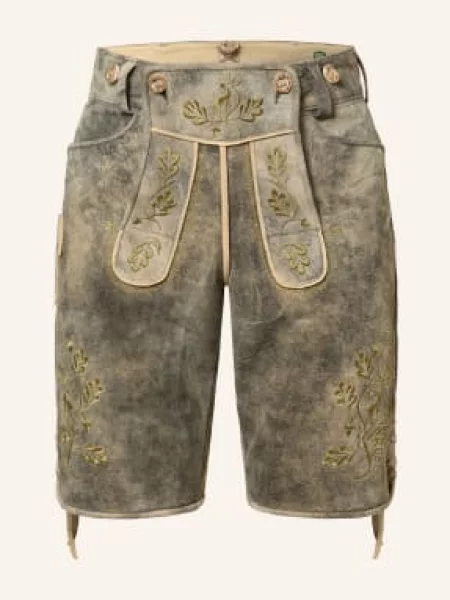 Beckert Kožené Kalhoty Irschenberg černošedá / olivová