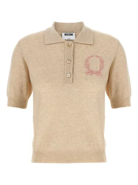 Polo Moschino cu broderie