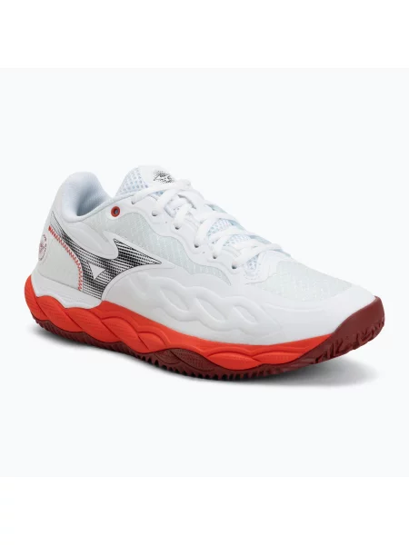 Мъжки тенис обувки Mizuno Wave Enforce Court CC fiery red/white/sun-dried tomato бяло