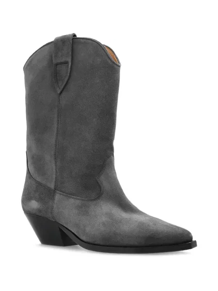 Buty do kostki Isabel Marant zamszowe o krotszym kroju szare