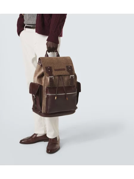 Rucsac Brunello Cucinelli din piele maro