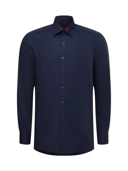 Finshley & Harding Koszula łatwa w prasowaniu Mężczyźni Slim Fit jednolity 37 niebieski