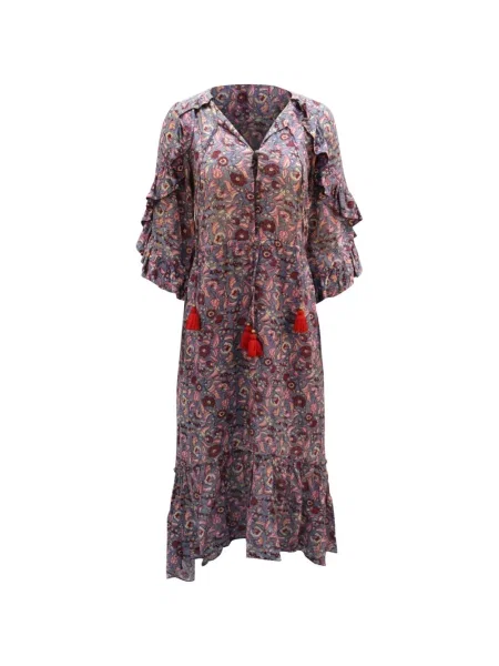 Rochie Figue cu model floral cu imagine de costum albastru
