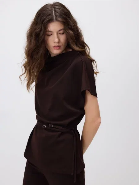 Reserved Блузка з темно коричневий