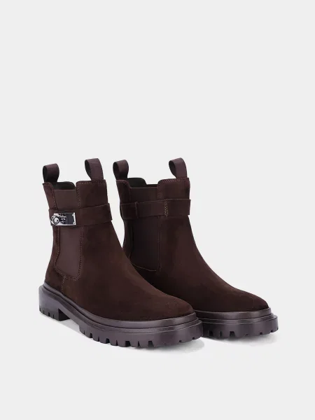 Велюровые ботинки челси Attizzare коричневые