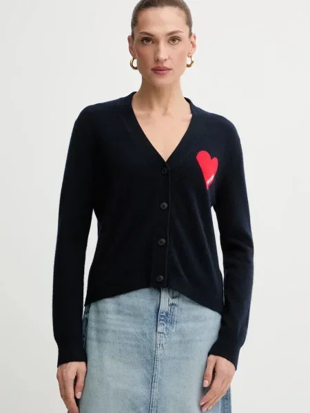 FROM FUTURE kardigan kaszmirowy granatowy