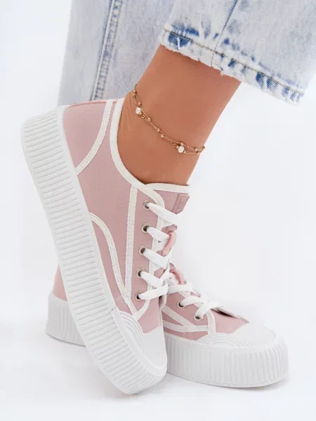 Teniși Big Star Shoes cu platformă alb