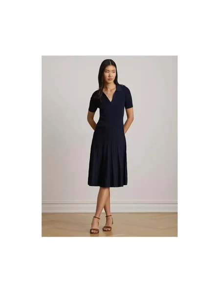 Sukienka casualowa z mieszanki Lauren Ralph Lauren niebieska