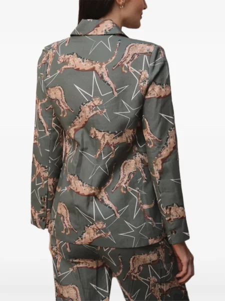 Sacou Las Sureñas cu imagine cu model leopard verde