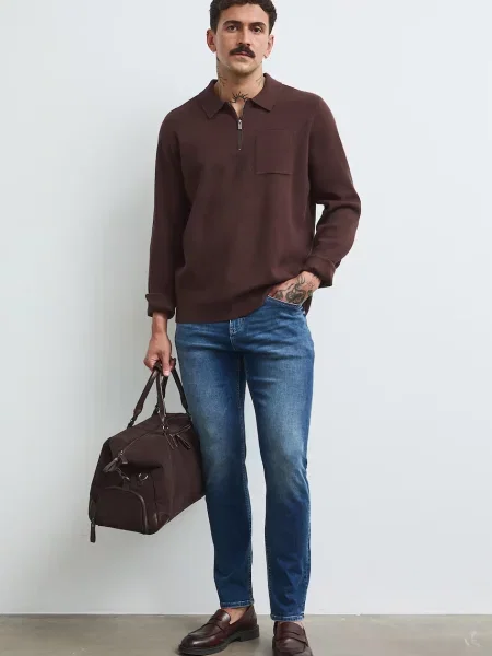 Medicine slim fit traperice za muškarce plava
