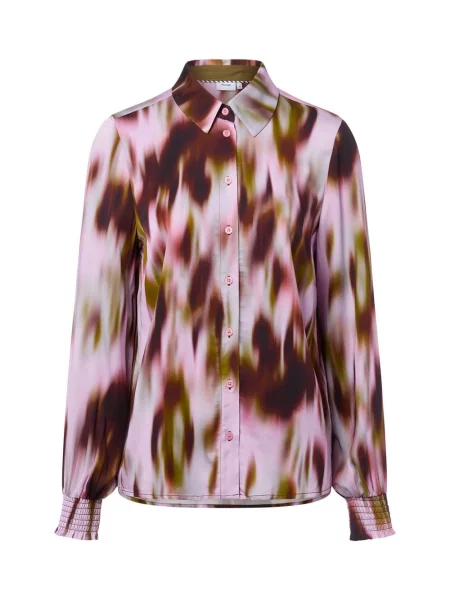 Nümph bluzka koszulowa NULilith Kobiety Satyna lila|różowy|wielokolorowy wzorzysty 34 różowa