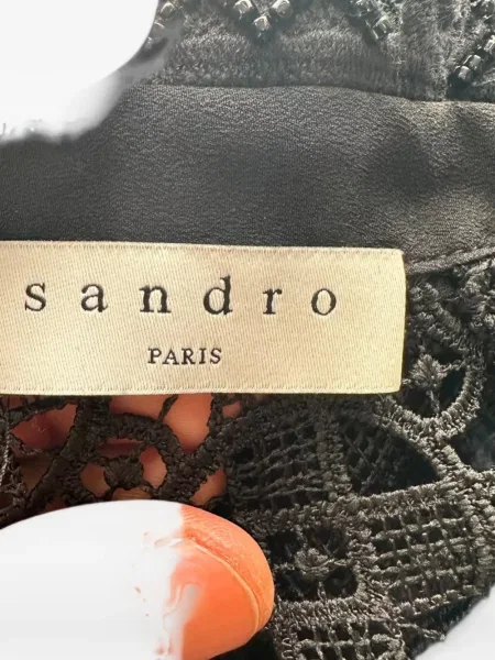 Rochie Sandro din dantelă albastru
