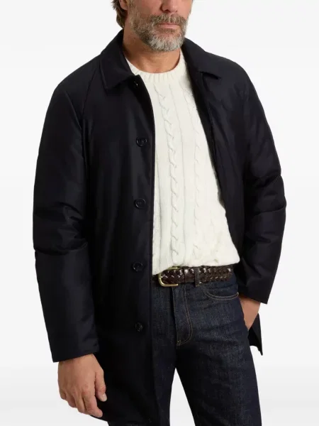 Palton Woolrich cu glugă albastru