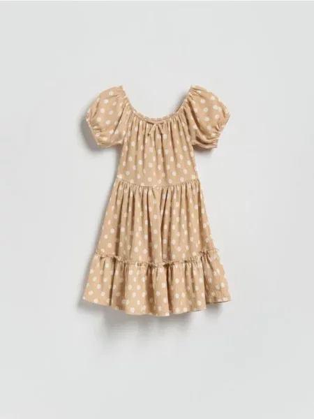 Reserved Сукня в горошок бежевий