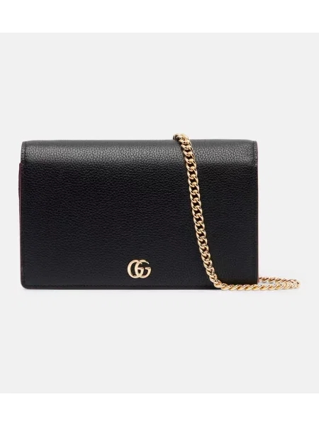 Usnjena ogrlica Gucci črna