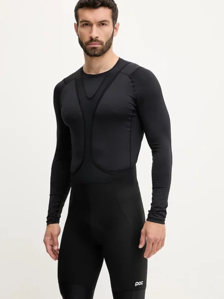 Biciklističke kratke hlače POC Cadence bez uzorka visoki struk crna