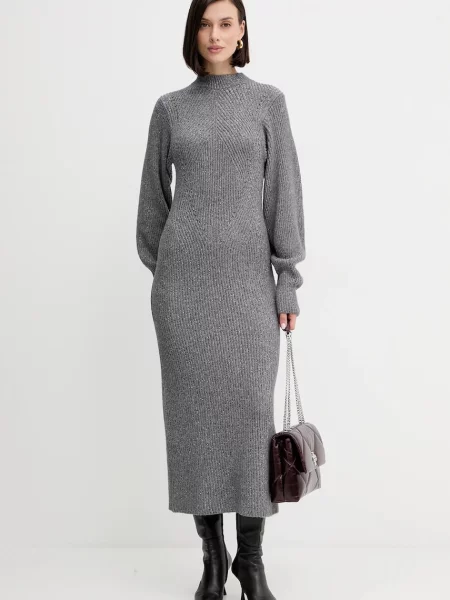 Twinset rochie din lână gri