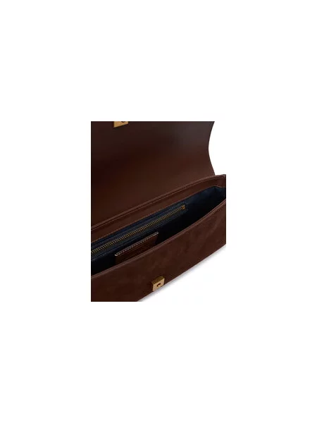 Tommy Hilfiger Ročna torba American Icon Clutch Suede rjava