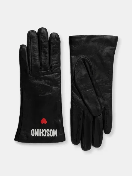 Moschino mănuși de piele negru