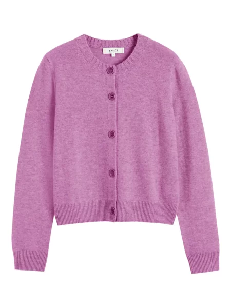 Cardigan Chinti & Parker cu decolteu rotund violet
