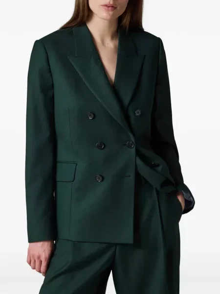 Vlněné dvouřadé sako Paul Smith zelené