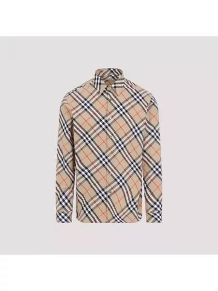 Koszula Burberry w kratę klasyczna beżowa