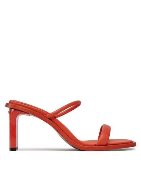 Calvin Klein Чехли Padded Curved Stil Slide 70 червен