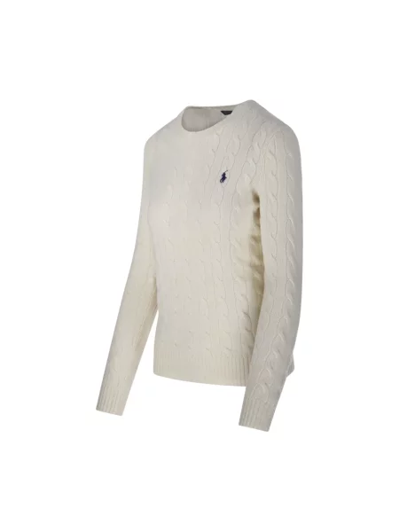Sweter Polo Ralph Lauren wełniany z długim rękawem beżowy