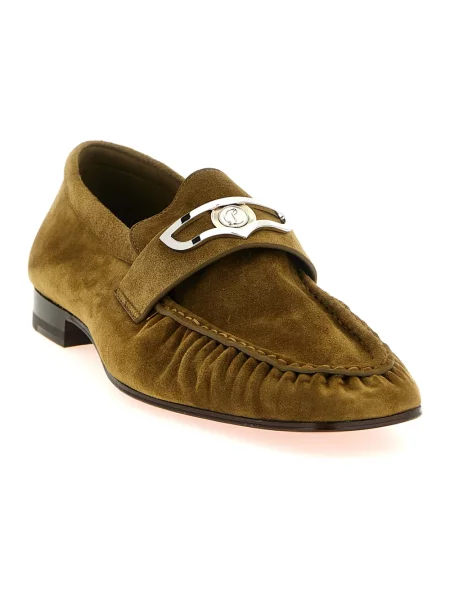 Półbuty Christian Louboutin zamszowe brązowe