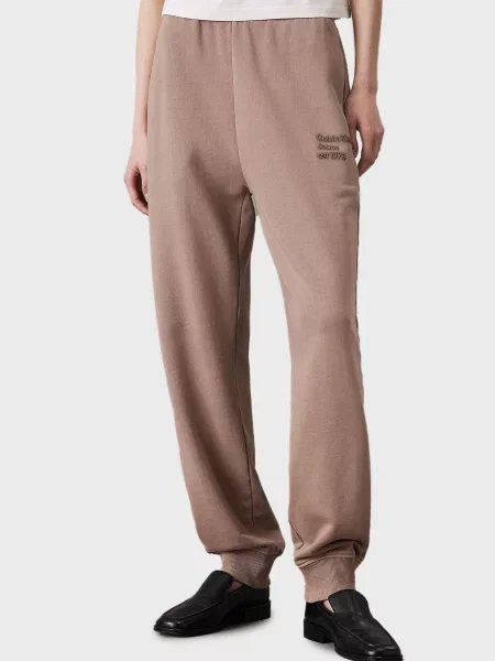 Спортивні штани Calvin Klein Jeans з принтом коричневі